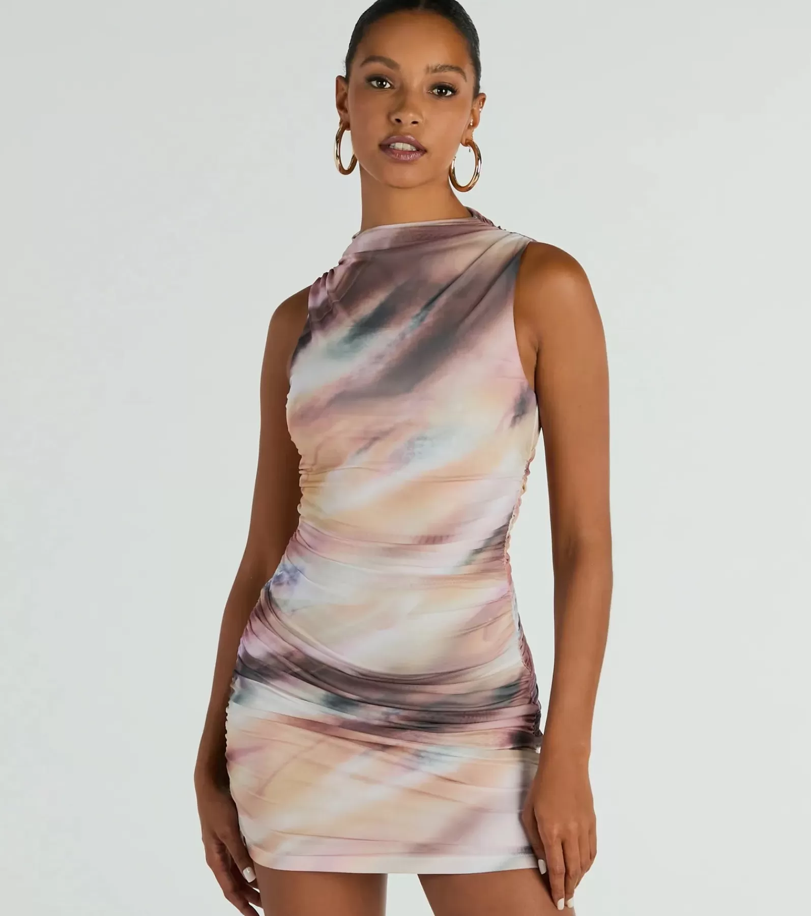 Windsor Sundresses | Casual Dresses*Set To Amaze Mock Neck Abstract Mini Dress