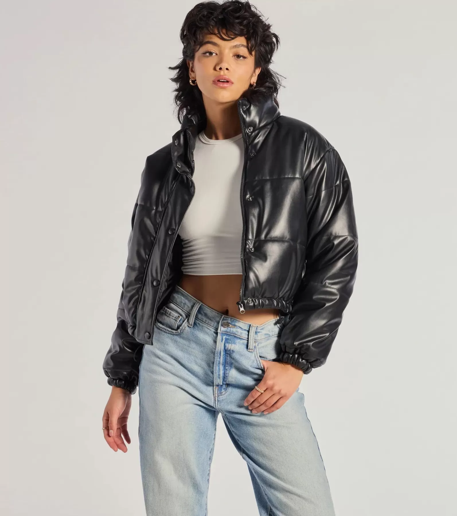 Windsor Moto & Faux Leather*Sleek And Cozy Faux Leather Puffer Jacket