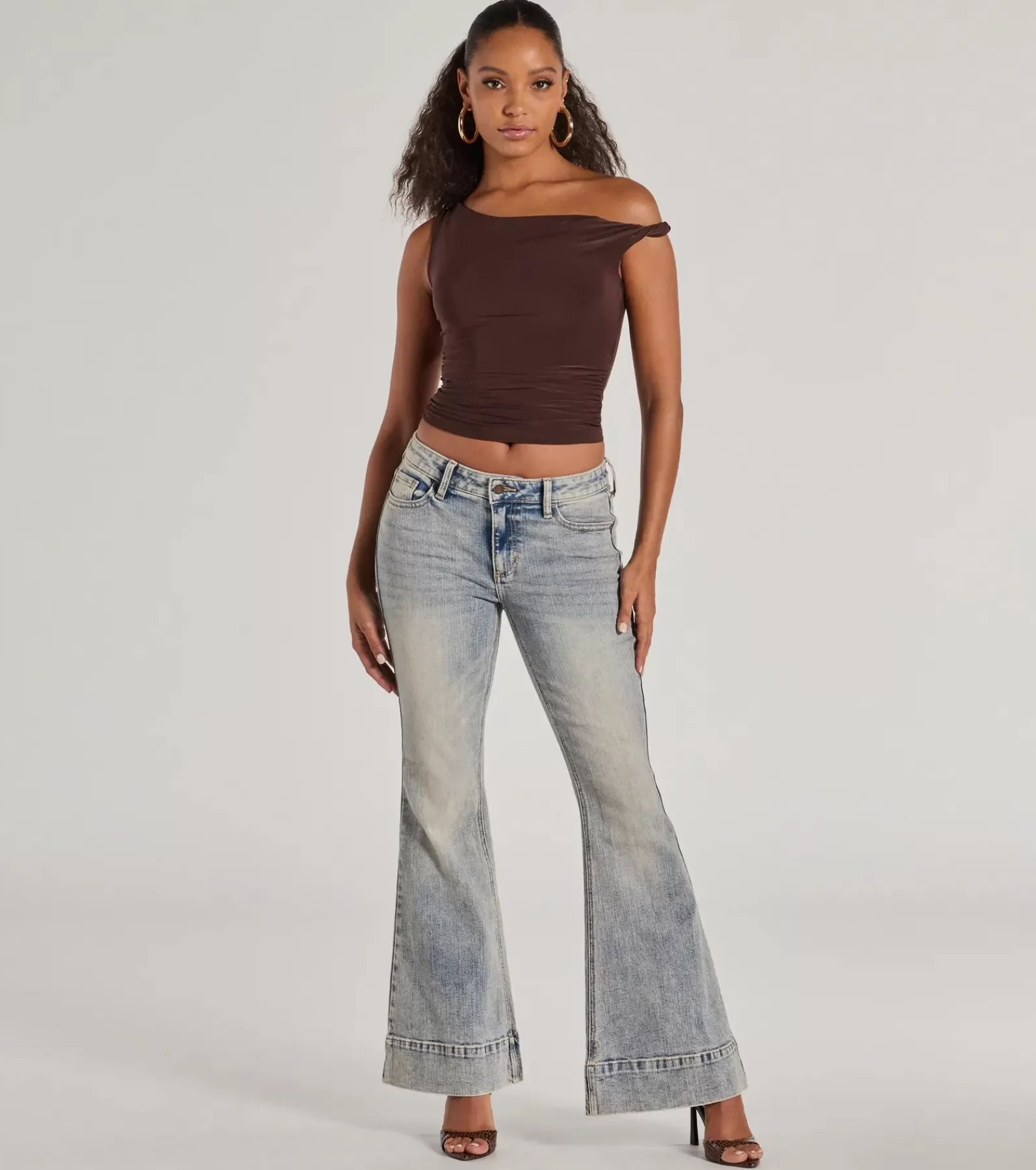 Windsor Flare Pants | Pants*So Fab Mid-Rise Flared Tinted Wash Denim Jeans
