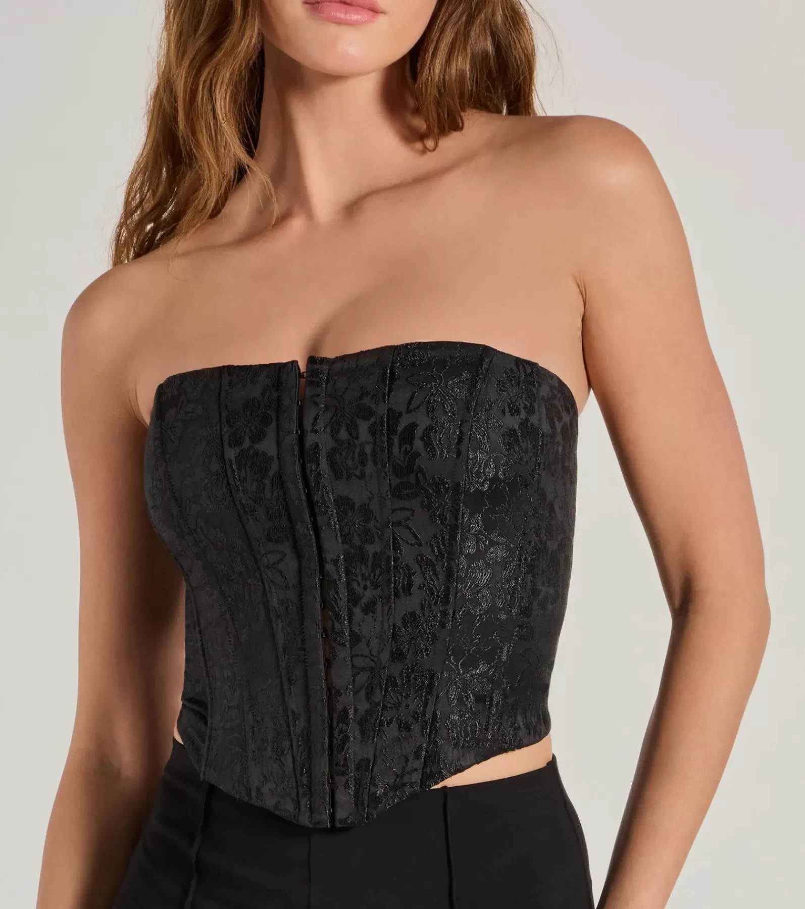 Windsor Going-Out Tops | Corset & Bustier Tops*Sultry Strapless Floral Jacquard Corset Top