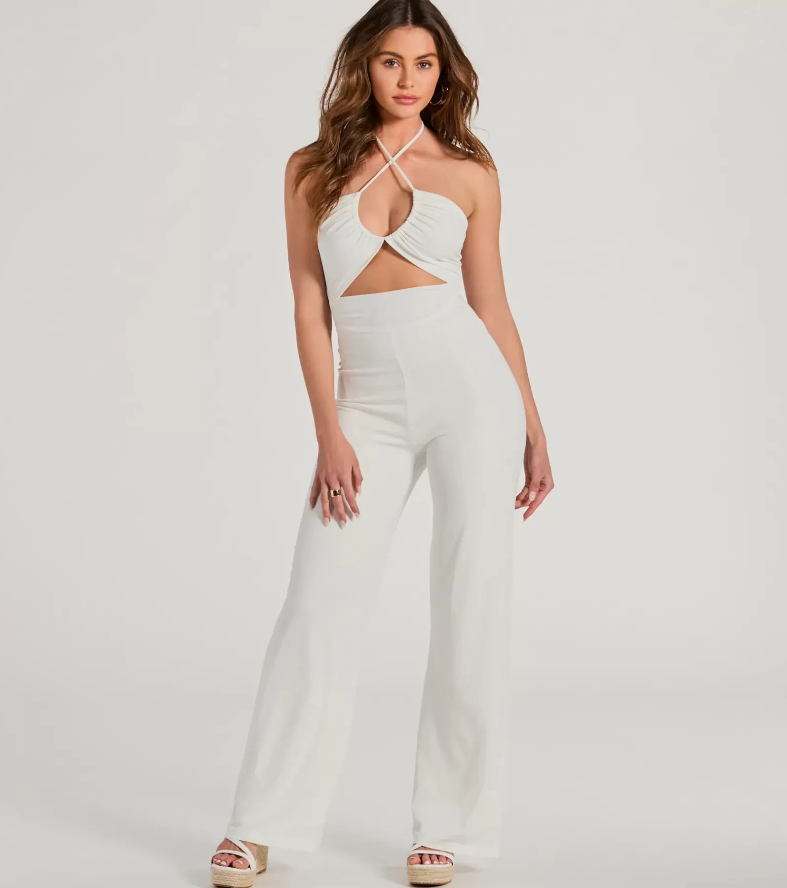 Windsor All Jumpsuits & Rompers | Flare Pants*Sultry Style Halter Cutout Wide-Leg Jumpsuit