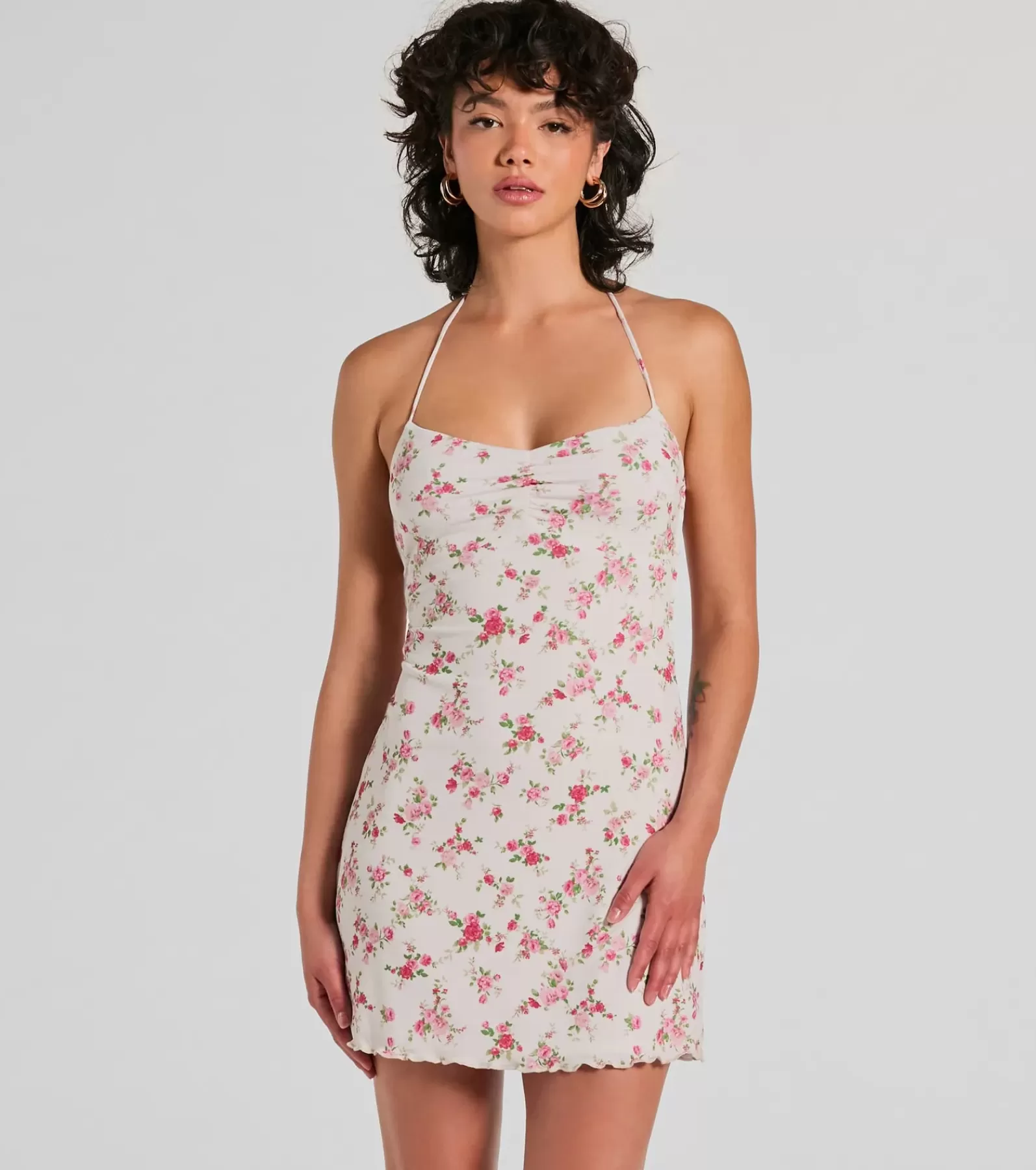 Windsor Sundresses*Summer Loving Halter Strappy Floral Mini Dress