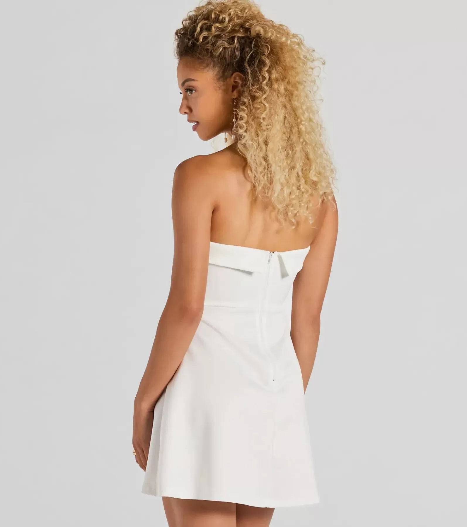Windsor Rehearsal | Bridal Shower*Sweet And Sassy Strapless Scuba Knit Skater Dress