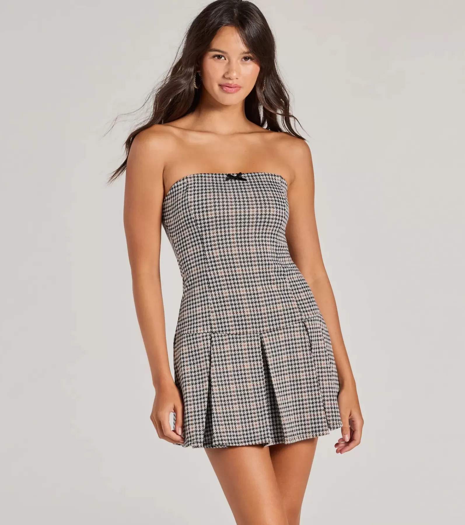 Windsor All Jumpsuits & Rompers | Shorts*Sweet Perception Strapless Plaid Pleated Romper