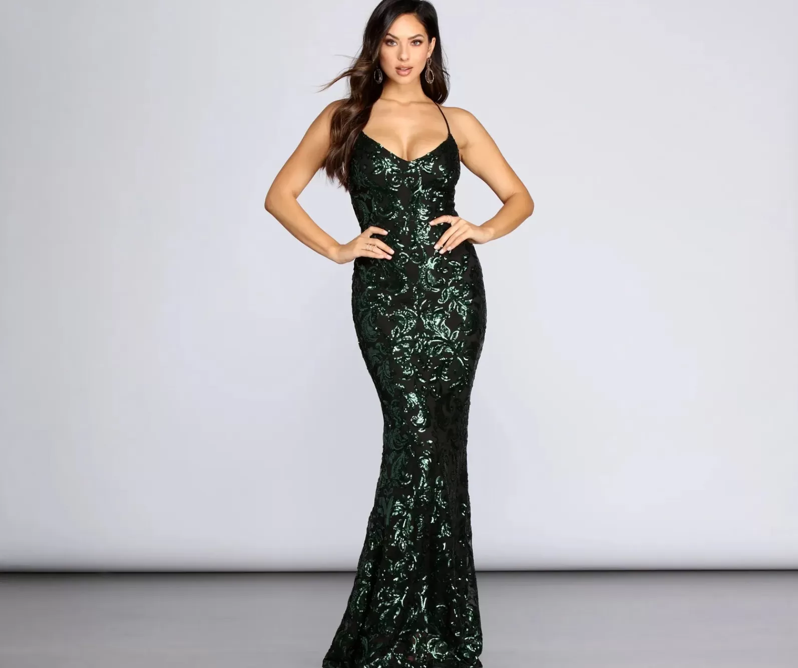 Windsor Sequin Bridesmaid Dresses | Green Bridesmaid Dresses*Taisia Formal Sequin Scroll Dress