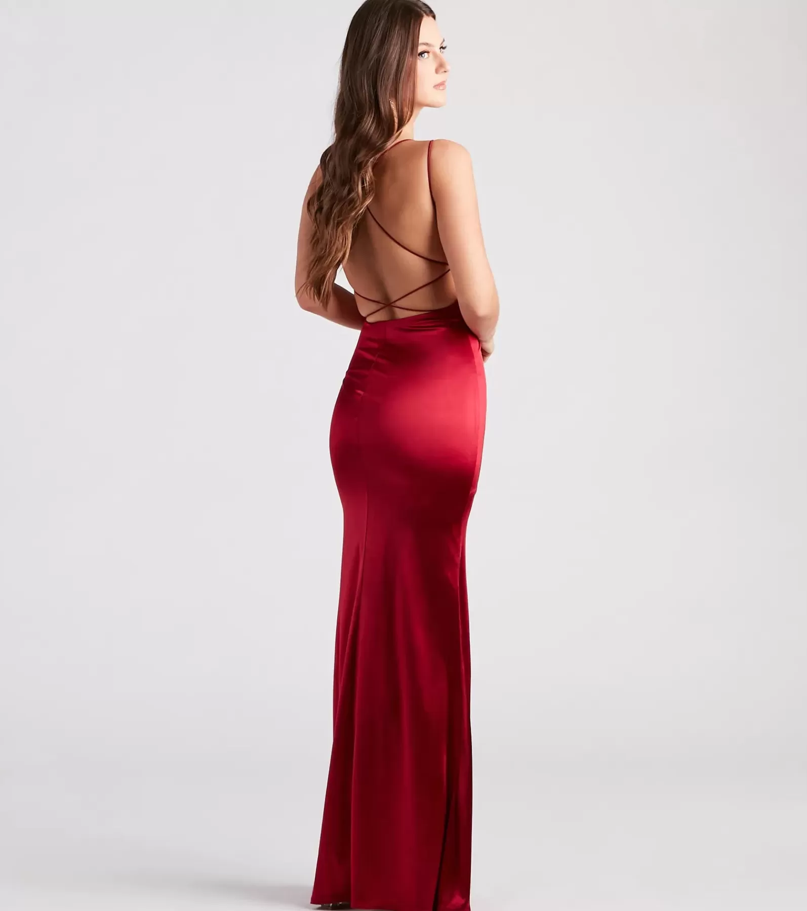 Windsor Satin Bridesmaid Dresses | Green Bridesmaid Dresses*Tammy Formal Satin Strappy Back Dress
