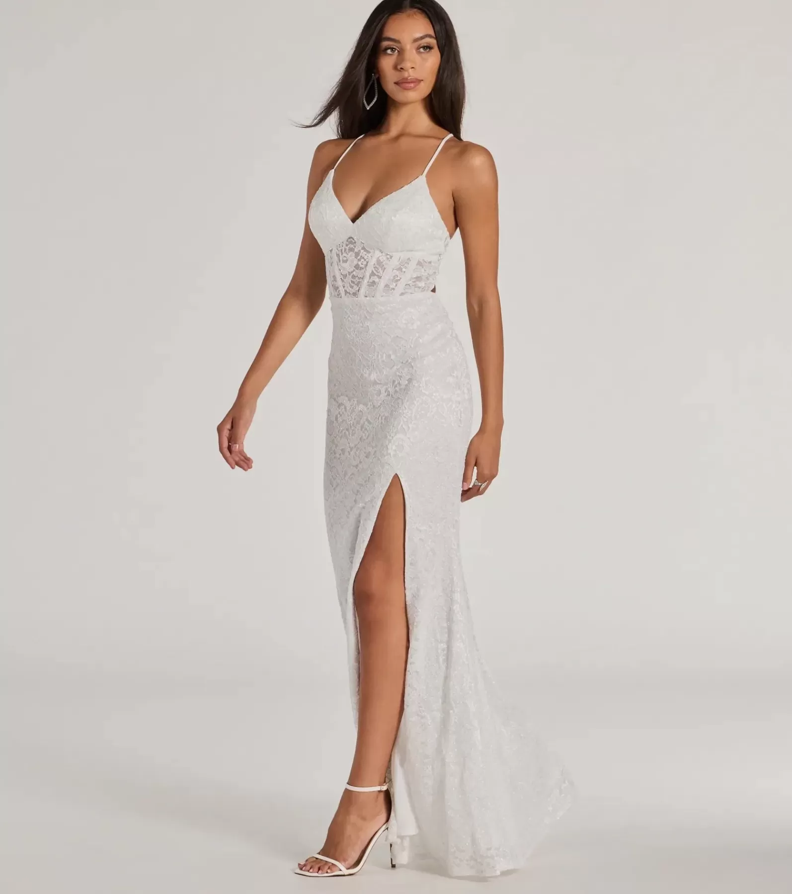 Windsor Wedding Outfits | Bridal Reception Dresses*Teresa Lace Up Corset Mermaid Lace Formal Dress