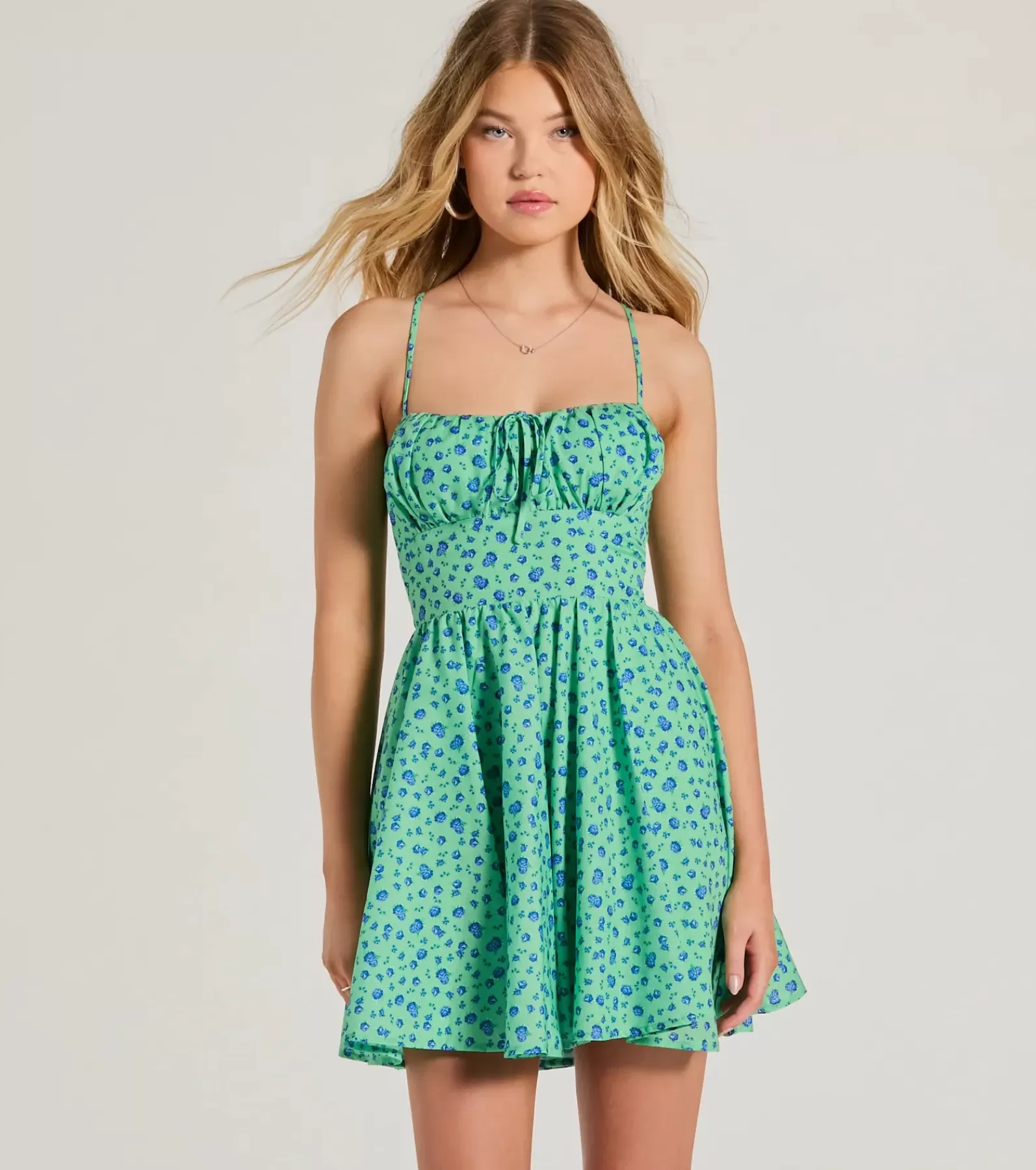 Windsor Skater Dresses | Sundresses*Think About Me Lace-Up Floral Skater Dress