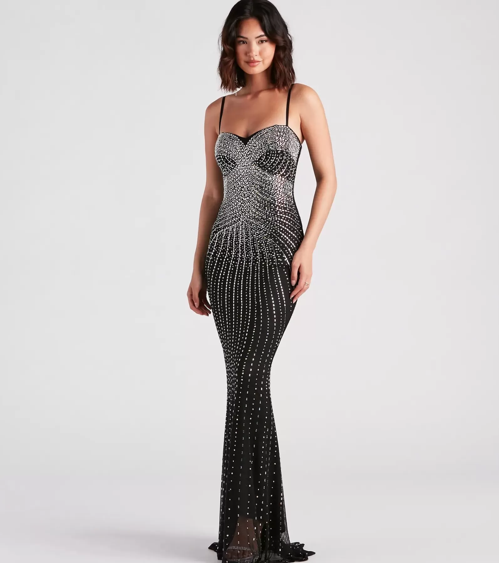 Windsor Black Nye Dresses | Nye Outfits*Tori Formal Rhinestone Mermaid Long Dress