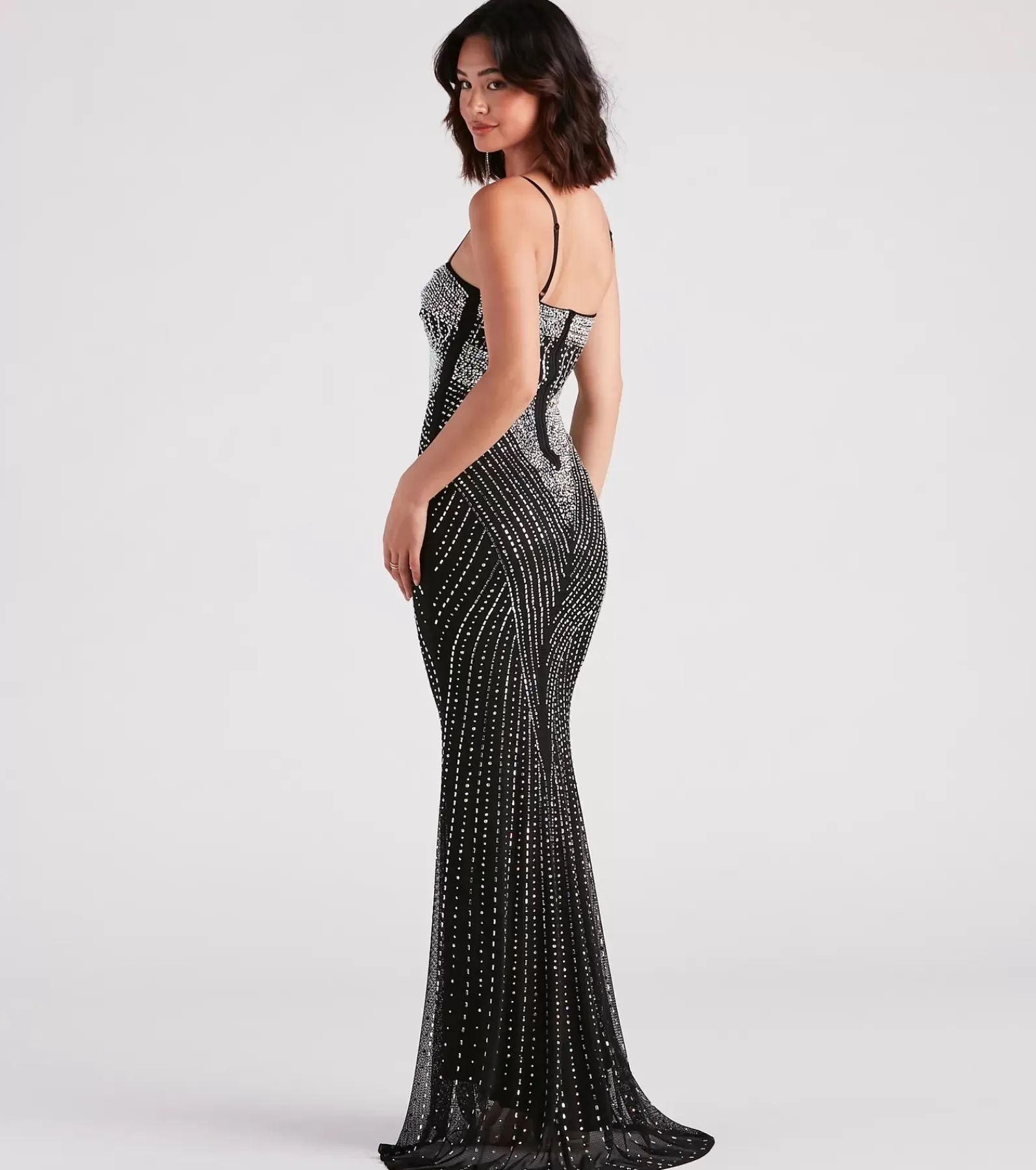 Windsor Black Nye Dresses | Nye Outfits*Tori Formal Rhinestone Mermaid Long Dress