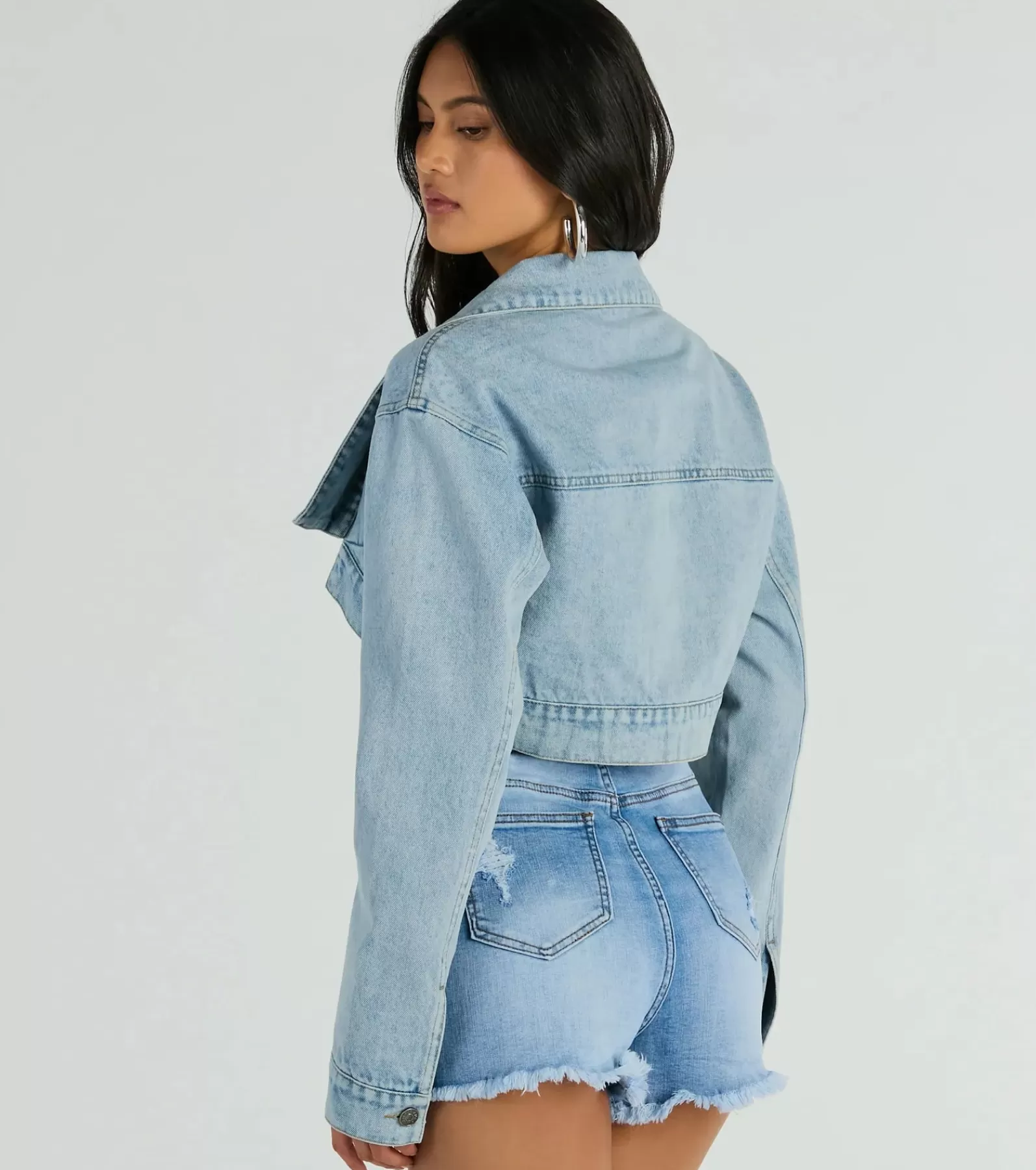 Windsor Jean Jackets*Trendsetting Girlie Long Sleeve Denim Shrug Jacket