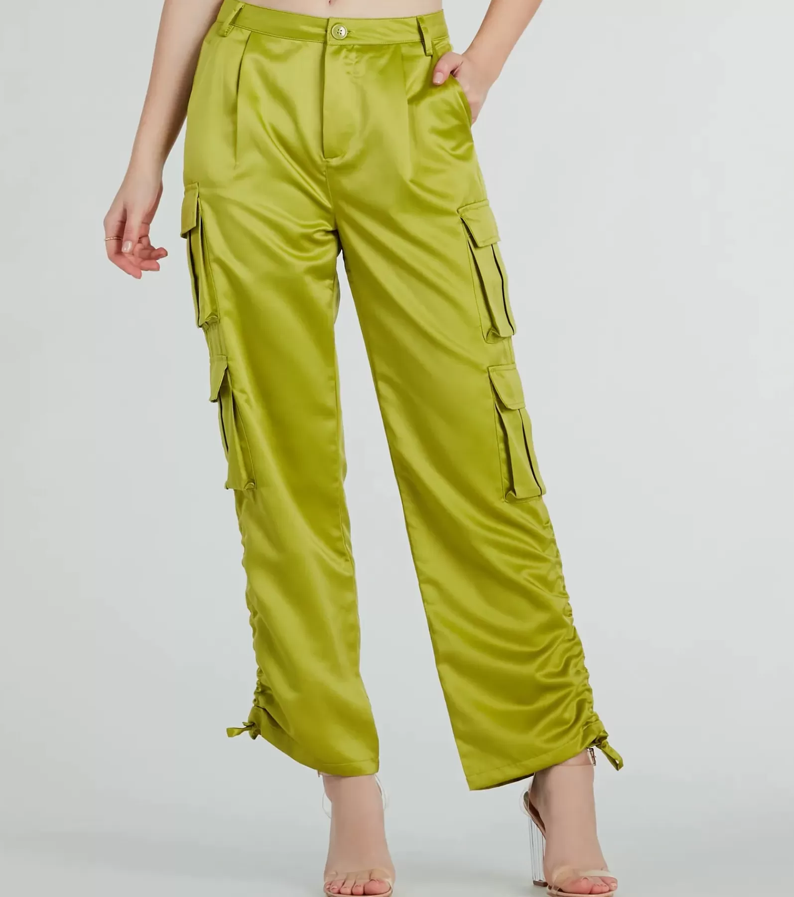 Windsor Black Pants | Cargo Pants*Trendy Babe Satin Cargo Pants