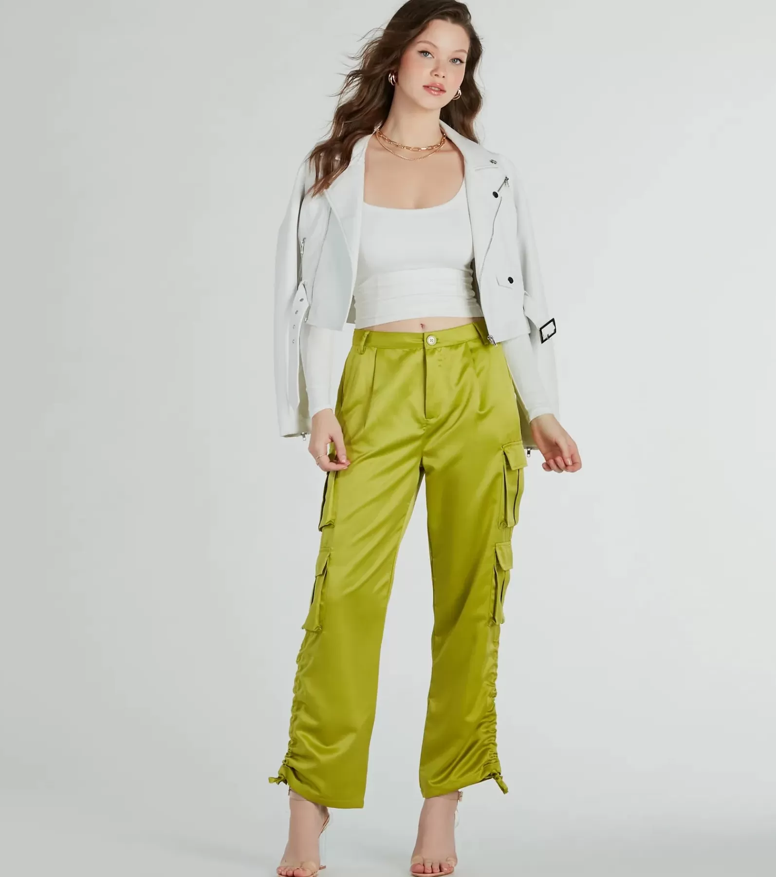 Windsor Black Pants | Cargo Pants*Trendy Babe Satin Cargo Pants