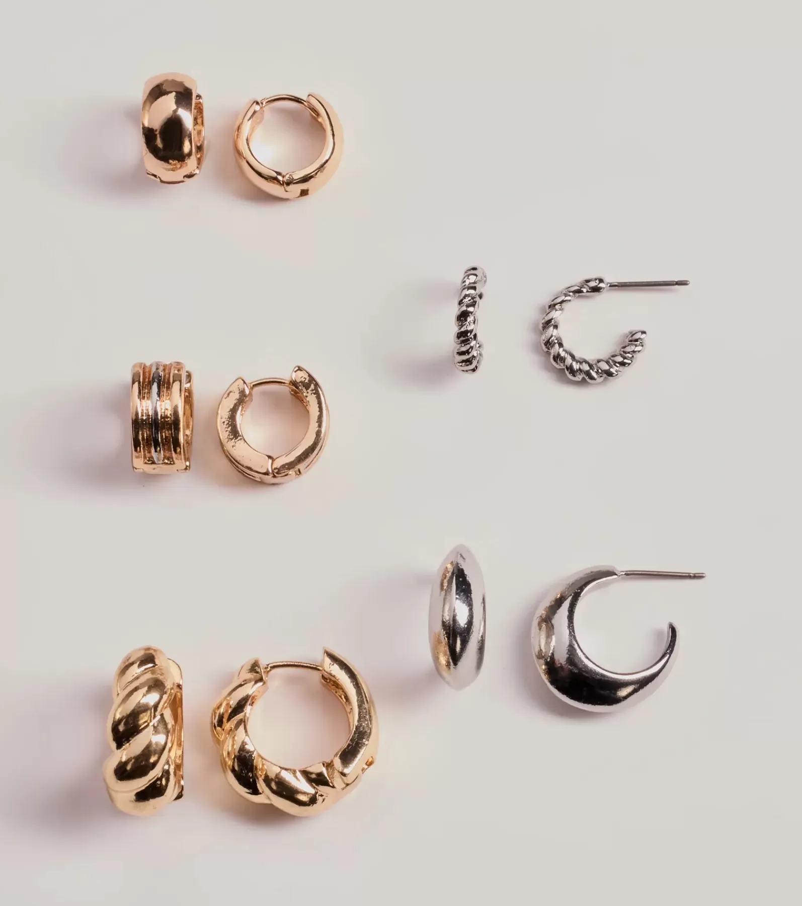 Windsor Earrings | All Accessories*Trendy Mixed Metals Hoop Earrings Set