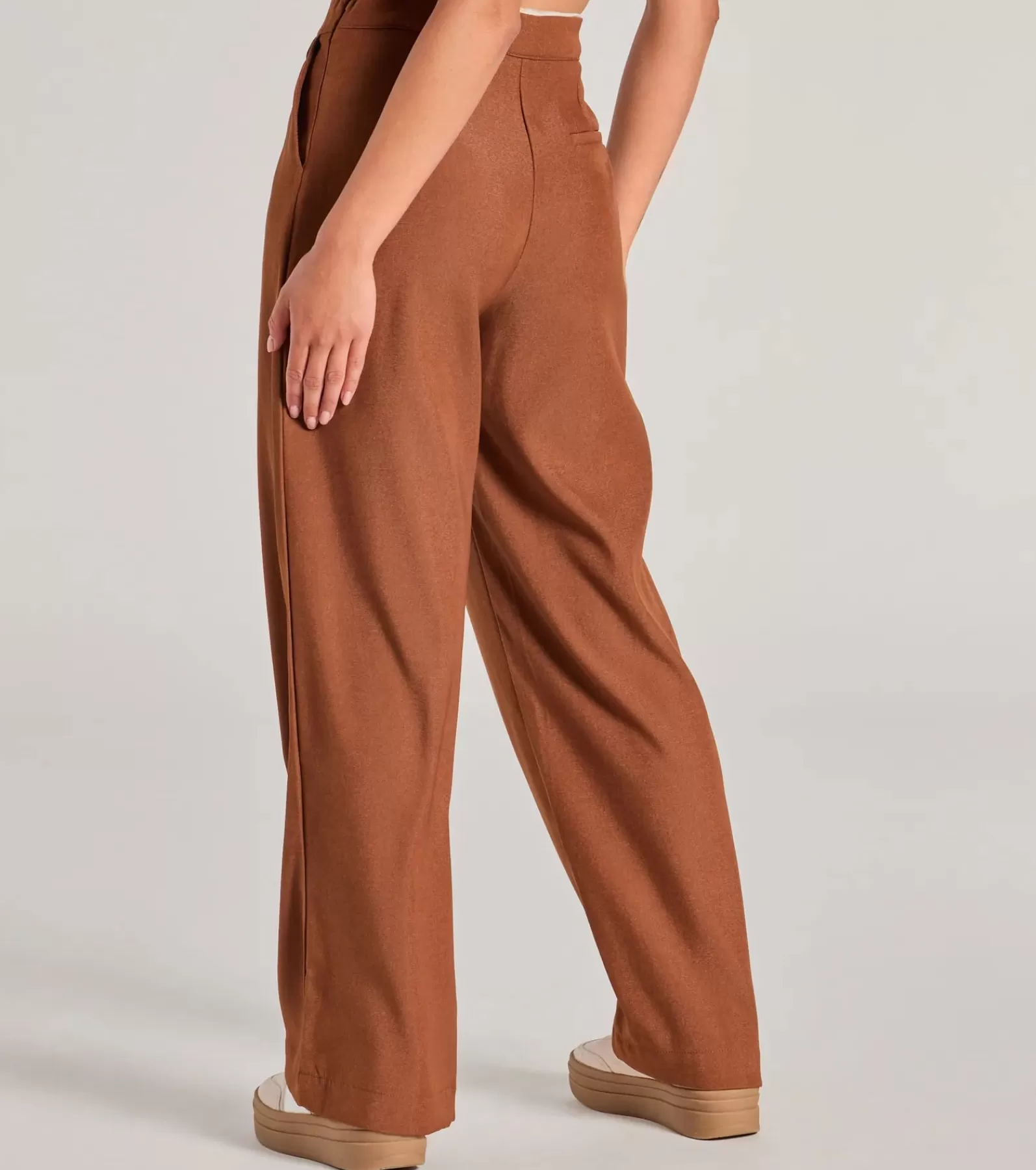 Windsor Pants*Trendy Muse Contrast Waist Trouser Pants