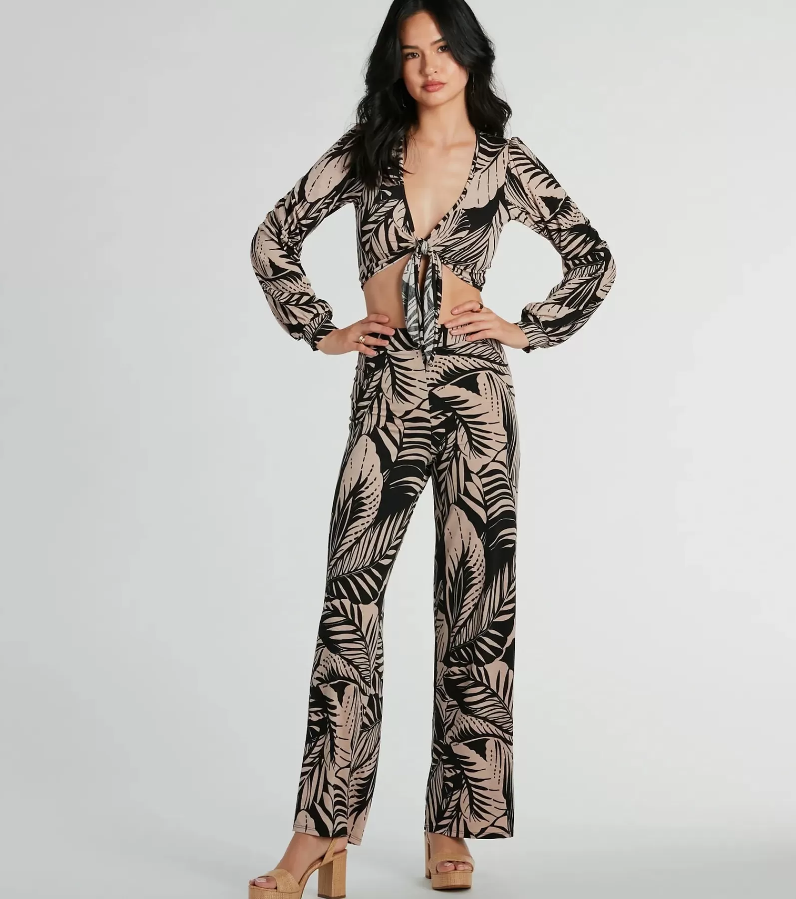 Windsor All Matching Sets | Pants*Tropical Day Dream High-Rise Wide Leg Pants