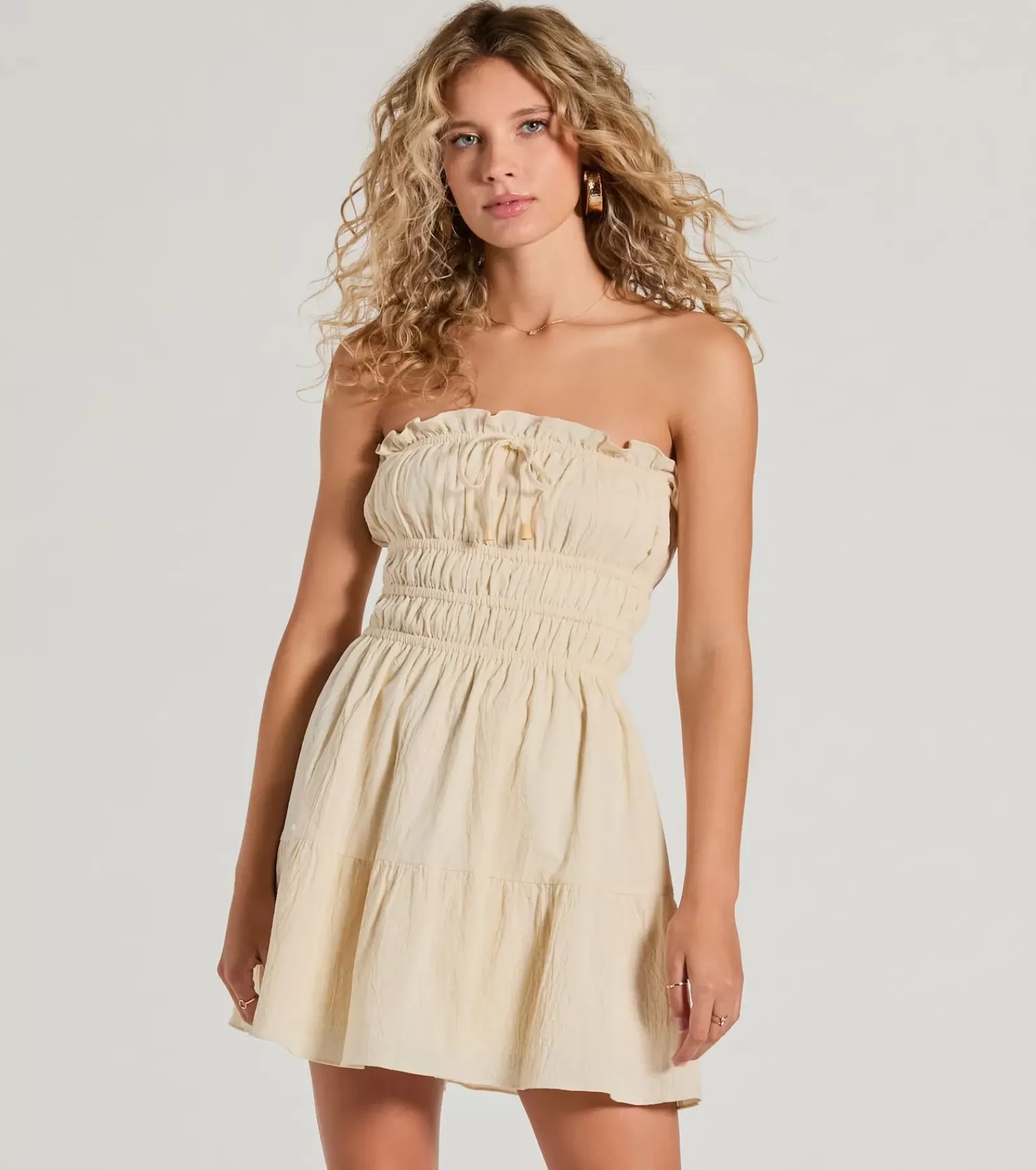 Windsor Skater Dresses | Sundresses*True Devotion Strapless Ruffle Skater Mini Dress