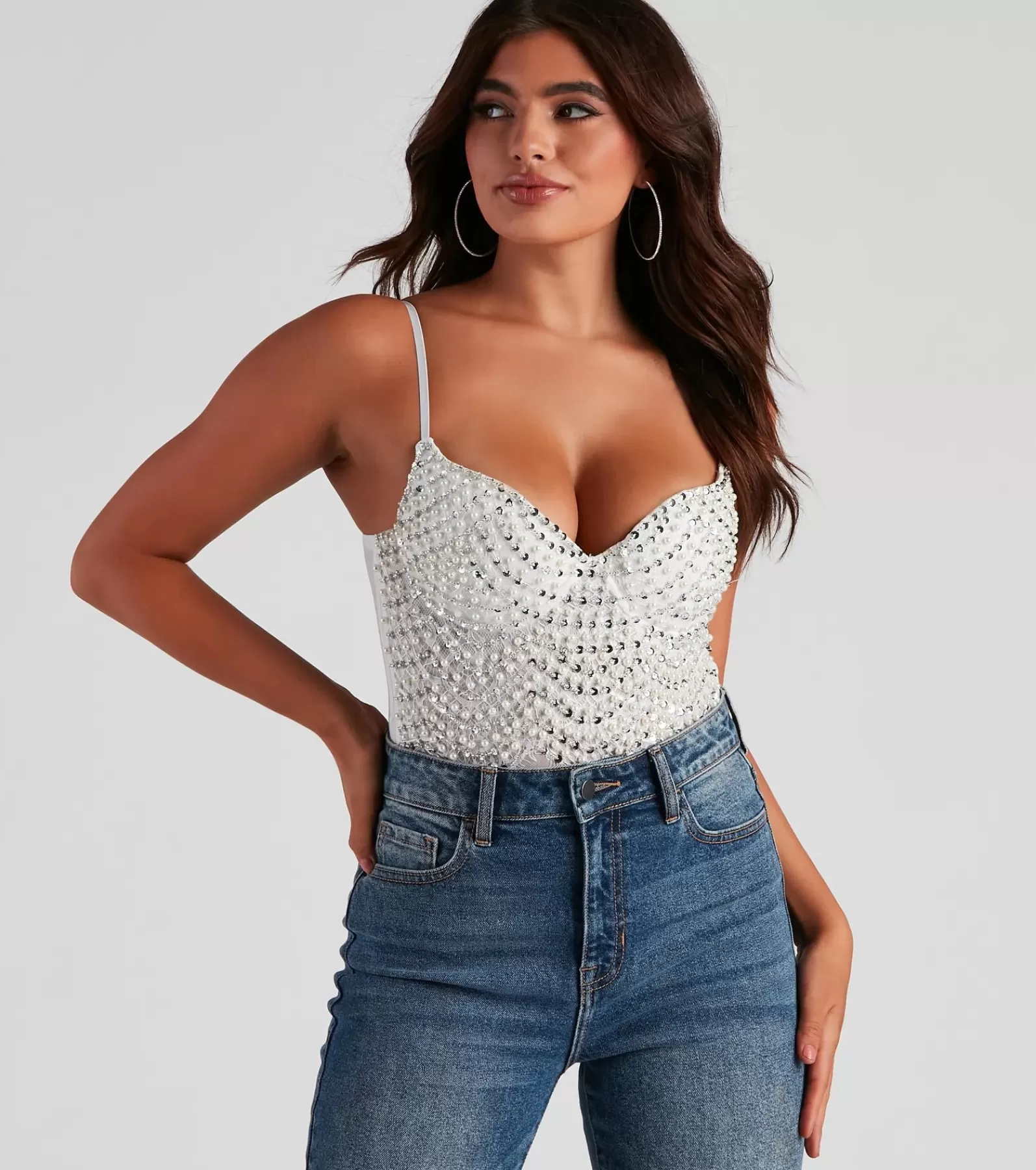 Windsor Nye Outfits | Going-Out Tops*Twisted Angel Embroidered Bodysuit