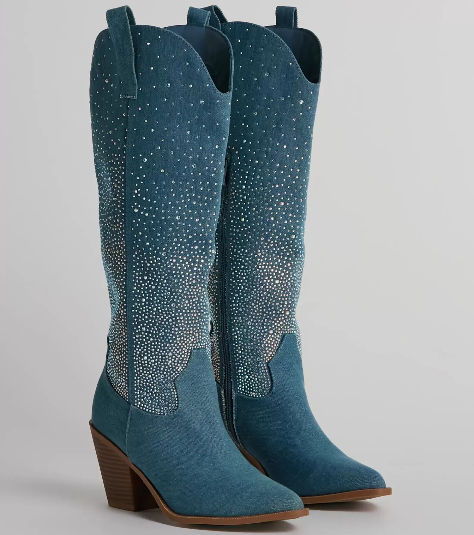 Windsor Knee High Boots | Boots & Booties*Upbeat Glam Rhinestone Cowboy Boots
