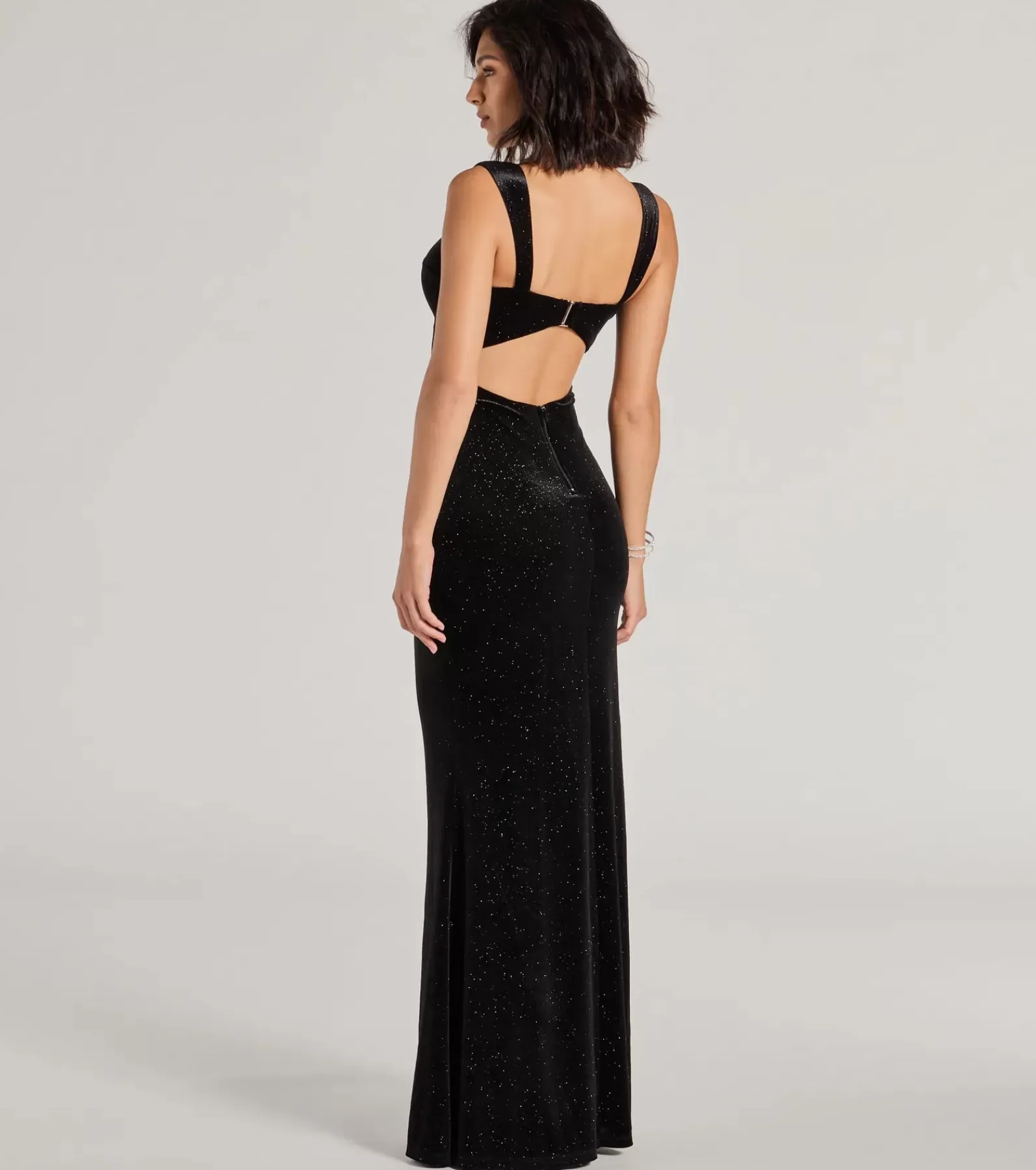 Windsor Wedding Outfits | Black Tie Wedding Guest Dresses*Veronica Glitter Velvet Mermaid Dress