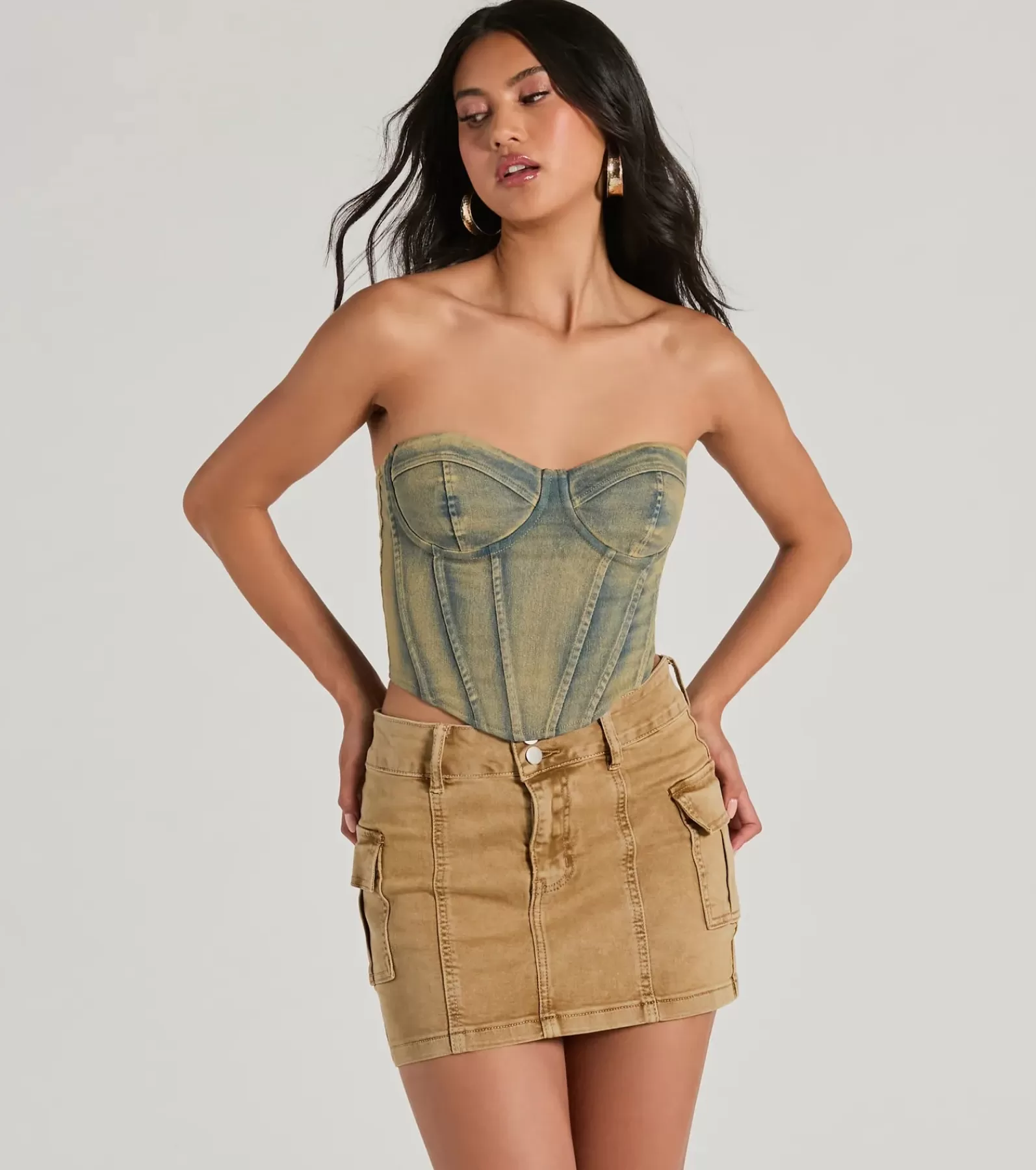 Windsor Going-Out Tops | Corset & Bustier Tops*Vintage Vibes Strapless Lace-Up Corset Top