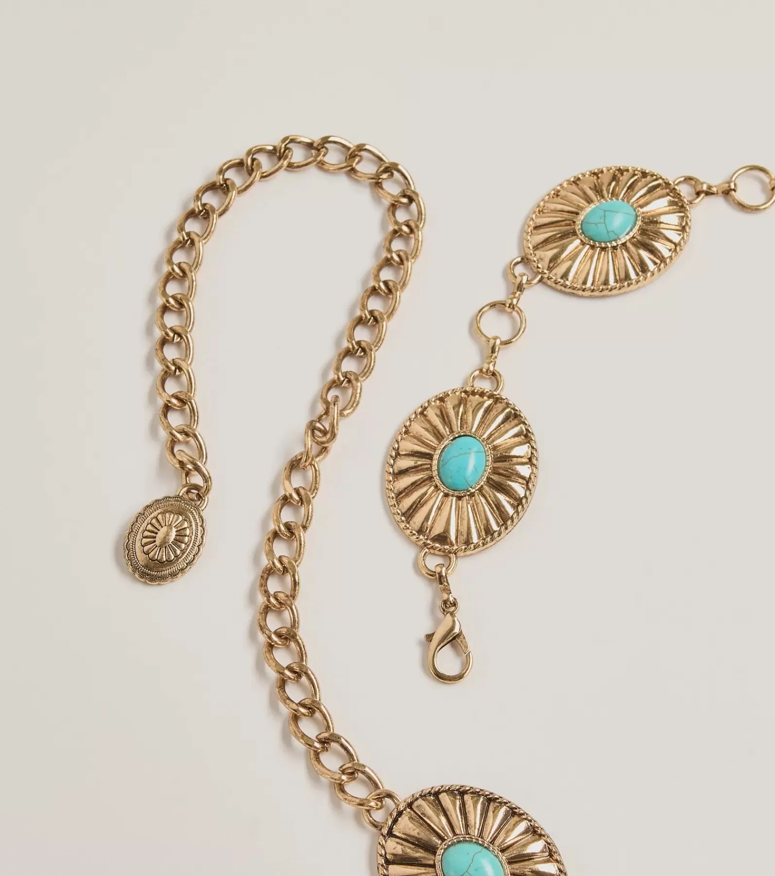 Windsor Belts | All Accessories*Western Glam Concho Chain Stone Belt