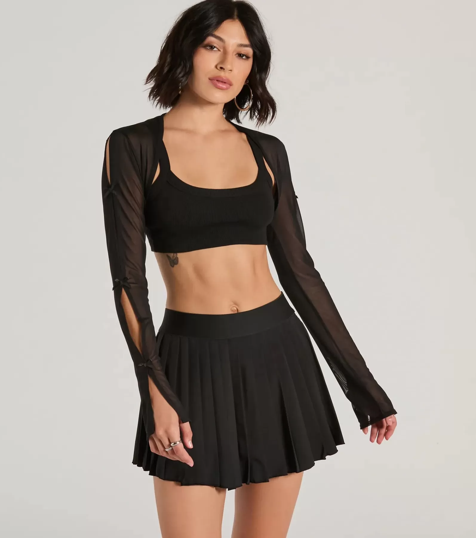 Windsor Scarves & Wraps | Boleros*Whimsical Mood Bow Long Sleeve Mesh Bolero