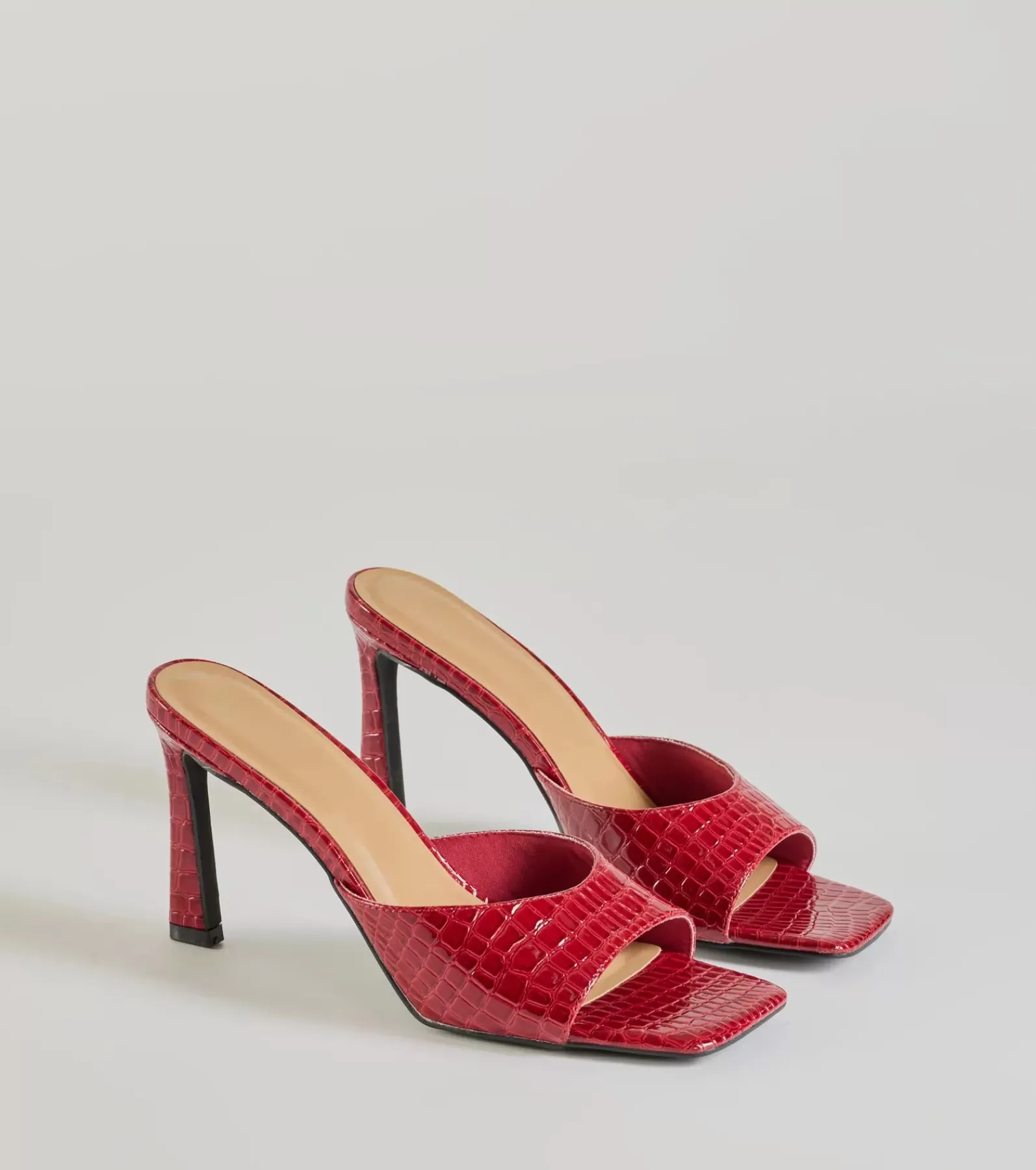 Windsor Stilettos | Sandals*Wildly Sophisticated Faux Croc-Embossed Stiletto Mules